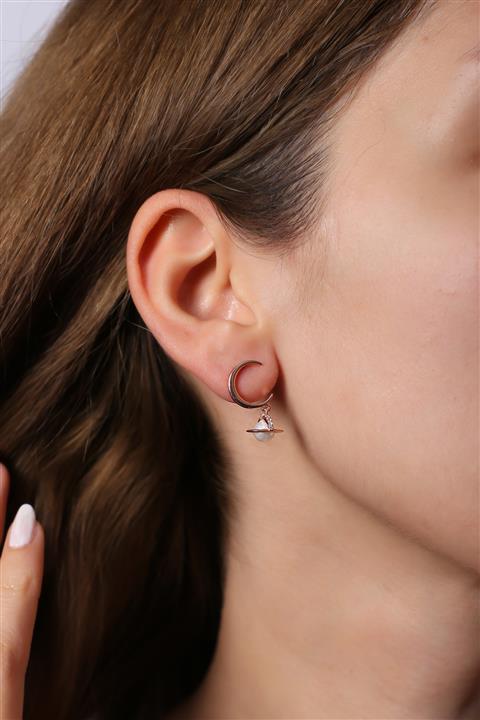 SUNSHINE 925 Ayar Gümüş Zirkon Taşlı Incili Küpe