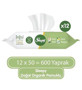 Sleepy Doğal Organik Pamuklu Temizlik Havlusu 12X50