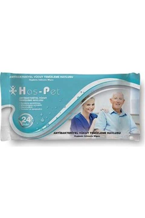 HasPet Haspet Antibakteriyel Vücut Temizleme Havlusu 24 Adet (23 X 23)