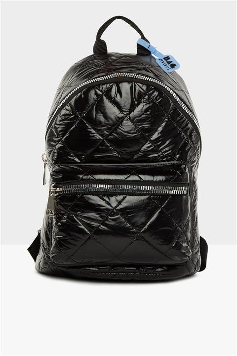 Bagmori Kadın Siyah Kalın Fermuarlı Şişme Sırt Çantası M000005289