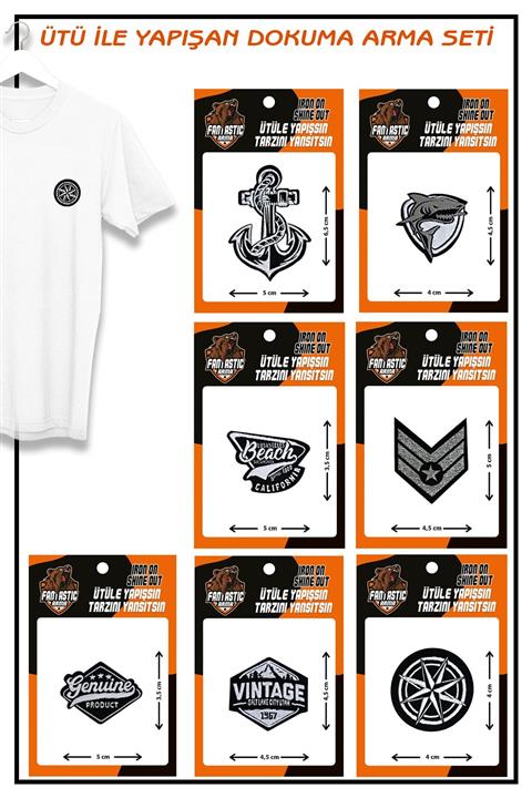 FANTASTIC Ütü Ile Yapışan Dokuma Arma Seti Patch Yama Denizci/beach Modeli