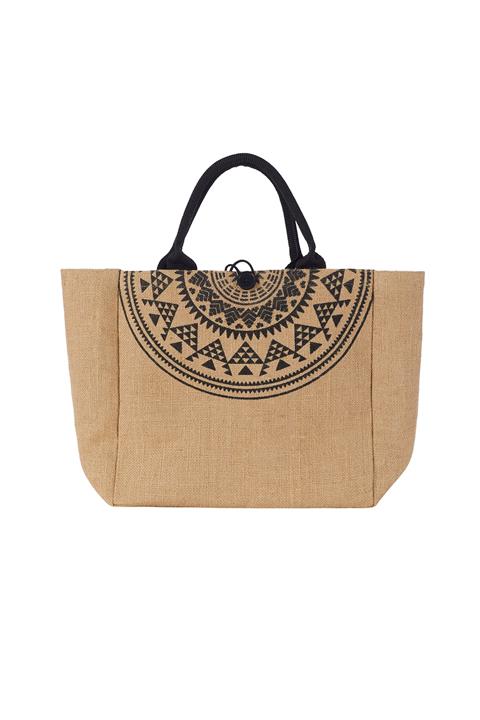 Fudela Kadın Hasır Etnik Desenli Askılı Plaj Çantası