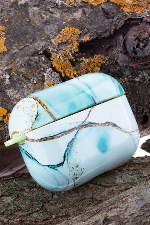 Luniboon Apple Mermer Desenli Içi Yeşil Airpods Pro Uyumlu Kılıf