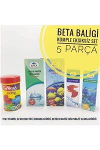 Artakua Betta, Beta Balığı Için Özel Bakım Ve Besleme Paketi 5 Parça