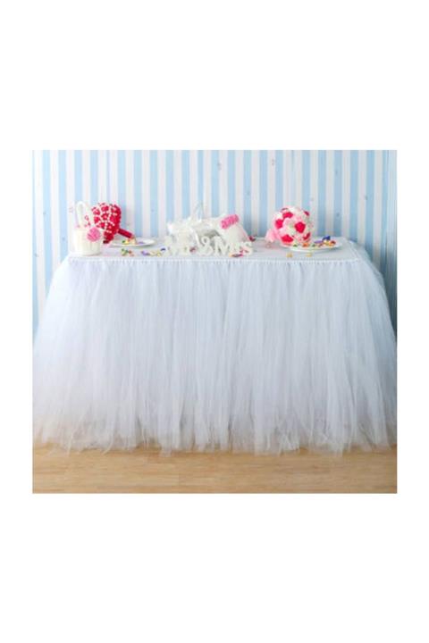 AKTEZEL Tütü Masa Eteği Beyaz