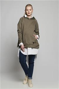 LYN MAMA Kadın Yosun Freya Sweatshirt