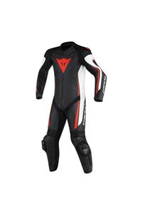 Dainese Assen 1 Pc Perf.suit Blk Wht Red Flu Deri Tulum Tek Parça