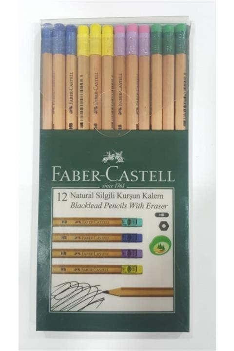 Faber Castell Natural Silgili Kurşun Kalem 12'li