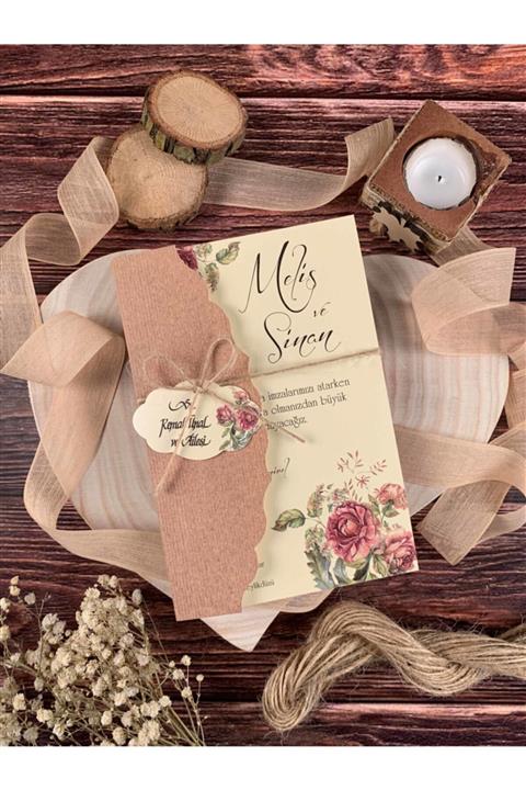 BASKIYERİ 100 Adet Ela Davetiye 74775