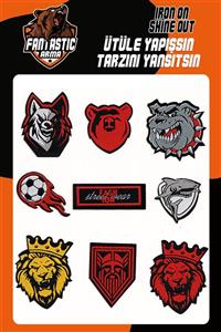 FANTASTIC Ütü Ile Yapışan Dokuma Arma Seti Patch Yama Aslan, Kurt, Futbol Topu Modeli