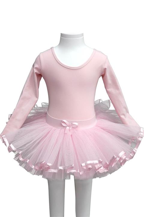 Carmen Bale Uzun Kol Sırt Çapraz Bale Mayosu & Kurdeleli Tül Etek