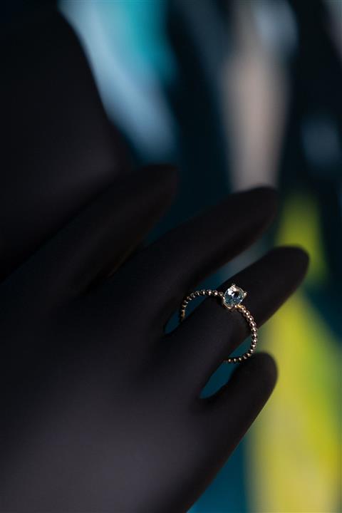 Ada Kuyumculuk 14 Ayar Firuze Taşlı Eklem Yüzük