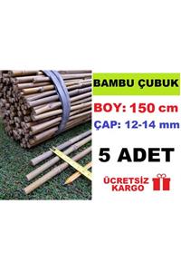 Ekodoğa Bambu Çubuk 150 Cm 5 Adet 12-14 Mm Bambu Çubuğu Bambu Çubukları Bitki Destek Çubuğu