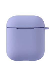 Sunix Airpods 2.Nesil Uyumlu Pastel Mor Renkli Silikon Koruma Kopçalı Kılıf