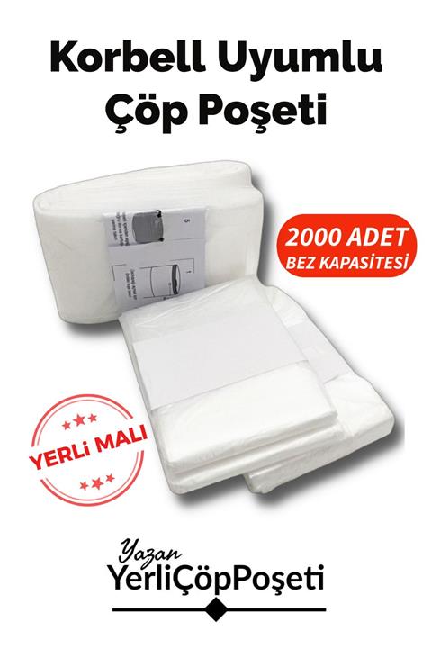 Korbell 15/16lt Uyumlu Yerli Malı Poşet - 4 Paket - 2000 Adet Bez Kapasitesi