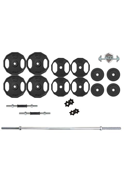ACDSPOR 80 Kg Döküm Ağırlık Vidalı Halter Dambıl Seti