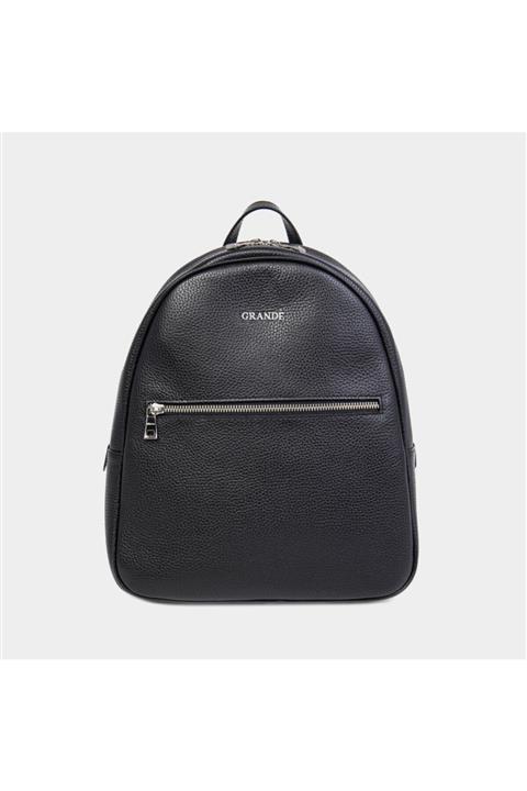 Grande 8008 Deri Kadın Sırt Çantası Siyah