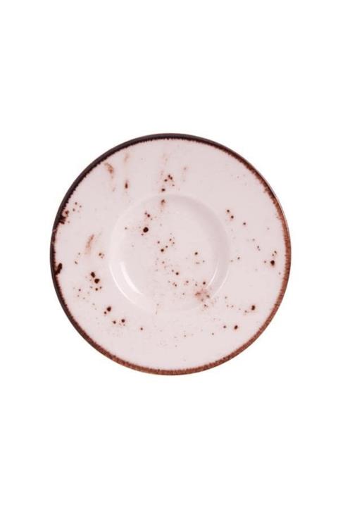 Tulü Porselen Tulu Porselen Heybeli Çay Tabağı - Krem - 13 Cm