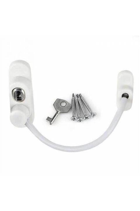 YDGR Çelik Halatlı Pvc Pencere Kapı Emniyet Kilidi Anahtar Kilitli