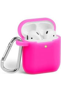 Bilişim Aksesuar Apple Airpods 1 2 Nesil Kancalı Kulaklık Kılıfı Fuşya