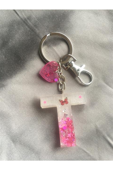 epoksi T Harf Anahtarlık