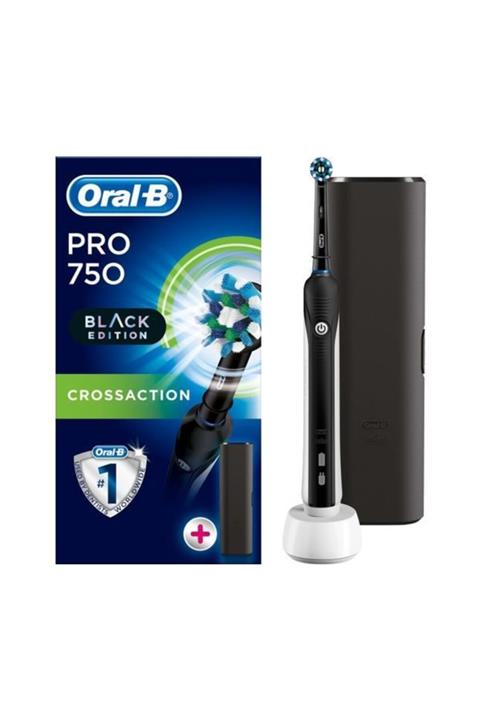 OralB Pro 750 Şarj Edilebilir Diş Fırçası Cross Action Siyah