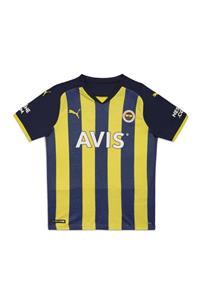 Fenerbahçe 767009-01 Puma Fsk Home Shirt Replica Jr Blazing Yellow Çocuk Forma Lacivert