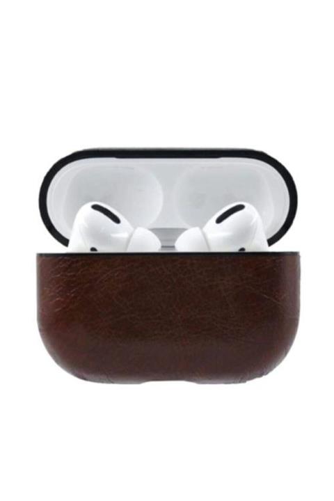 GTC Airpods Pro Uyumlu Kahverengi Deri Kılıf