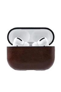 GTC Airpods Pro Uyumlu Kahverengi Deri Kılıf