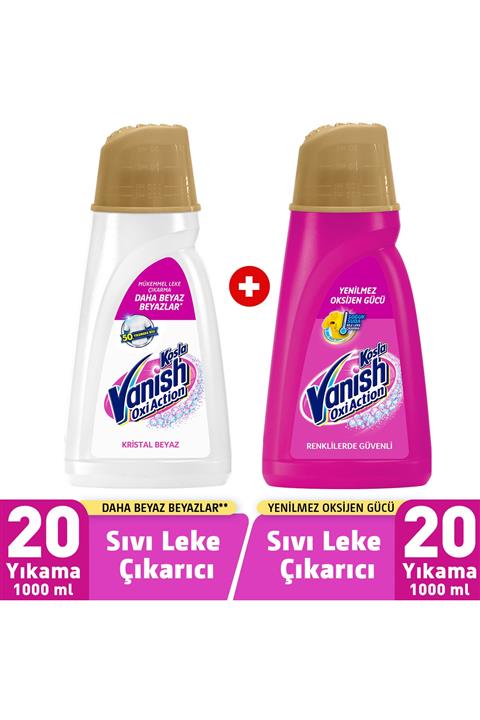 Vanish Kosla Oxi Action Gold Sıvı Leke Çıkarıcı 1000 ml+1000 ml Renkliler ve Beyazlar İçin