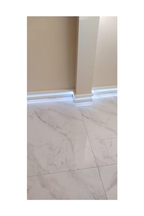 YALI PROFİL Yalı Serisi Led Kanallı Lake Beyaz 12 Cm Pvc Süpürgelik