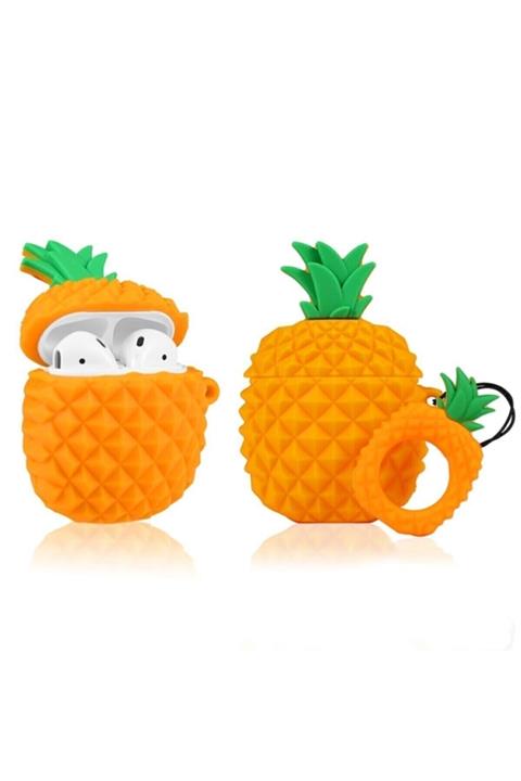Telehome Airpods 1. 2. Nesil Uyumlu Sevimli Turuncu Ananas Kılıf