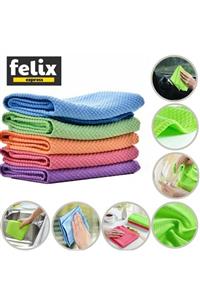 felix express Yüksek Emici Baklava Dilimli Microfiber Genel Temizlik Cam Bezi 4'lü Set