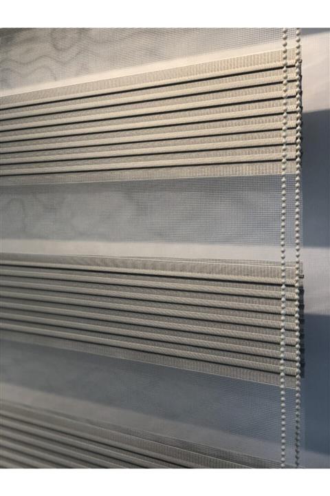 KC GRUP TEKSTİL Açık Gri Pliseli Zebra Perde