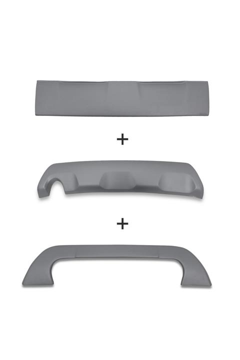 Cappafe Dacıa Duster 2018 Sonrası 3 Parça Difüzör Difizör Düfüzör Set Gri Renk Koruma