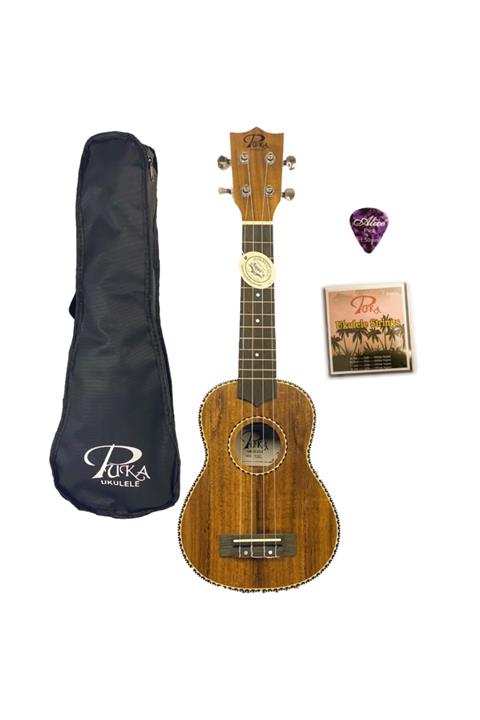 PUKA Koa Ağacı Sedefli Soprano Ukulele (kılıf - Tel - Pena Hediyeli)