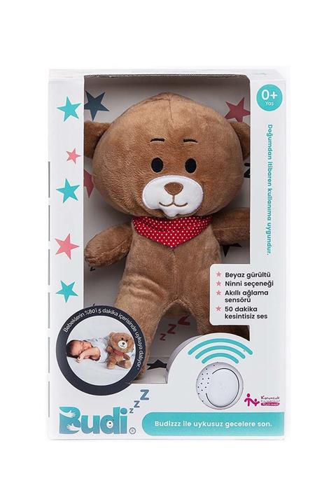 BUDİZZZ Beyaz Gürültü Sağlayan Sensörlü Bebek Uyku Arkadaşı Kırmızı Fularlı
