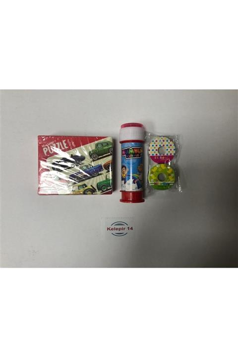 Esmay Karne Hediyesi Mini Puzzle + Köpük Baloncuk + 2 Ad. Neşeli Desenli Bant