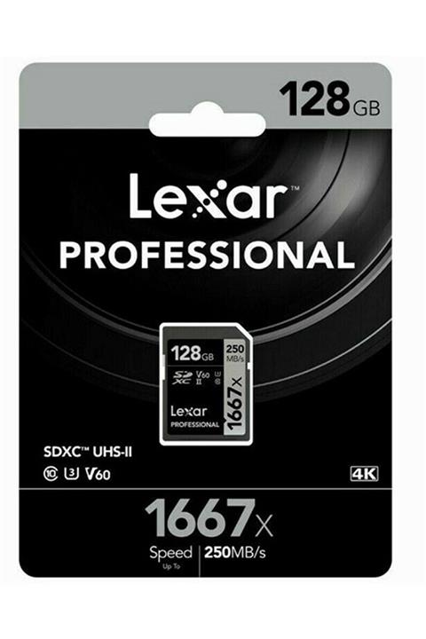Lexar 128 Gb 1667x U3 V60 4k Sd Hafıza Kartı (250 Mb/s)