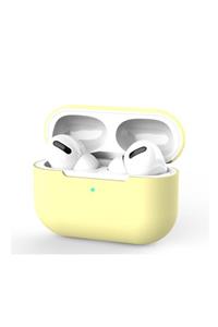 Bilişim Aksesuar Airpods Pro Uyumlu Açık Sarı Silikon Kılıf