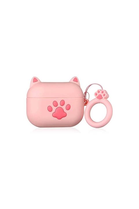 Bilişim Akademi Apple Airpods 3 2021 Kılıf Pembe Kedi Patisi Tasarımlı Silikon Kılıf - 3.nesil Uyumludur