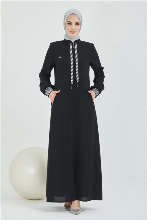Spice Kids Fermuarlı Cepli Tesettür Elbise