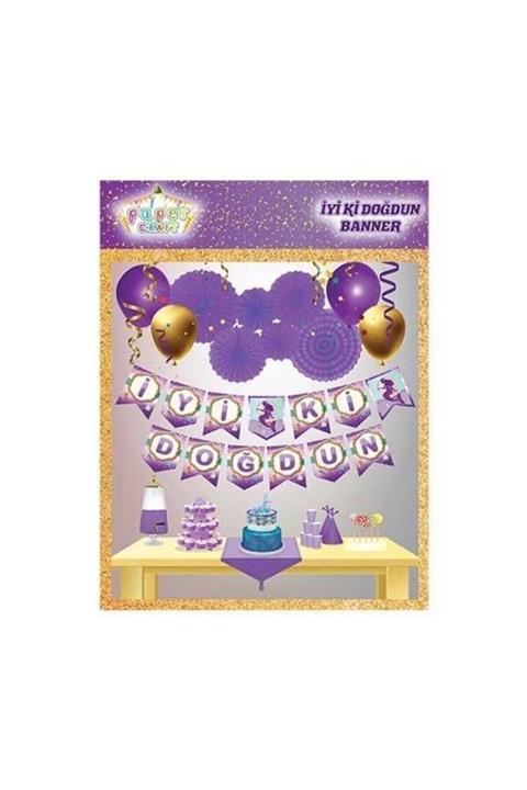 Deniz Party Store Deniz Kızı Temalı Iyi Ki Doğdun Banner Yazı