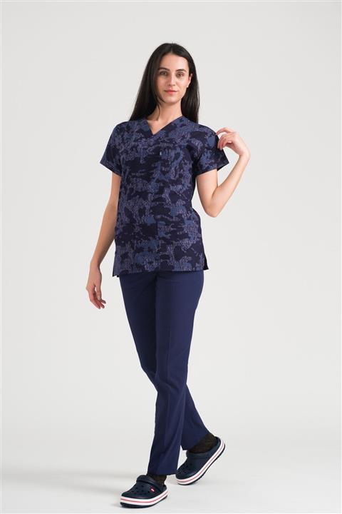 Class Üniforma Kadın Kalıp Kamuflaj Desen Hemşire Forması Doktor Önlüğü Pamuk Likralı Cerrrahi Forma Takımı