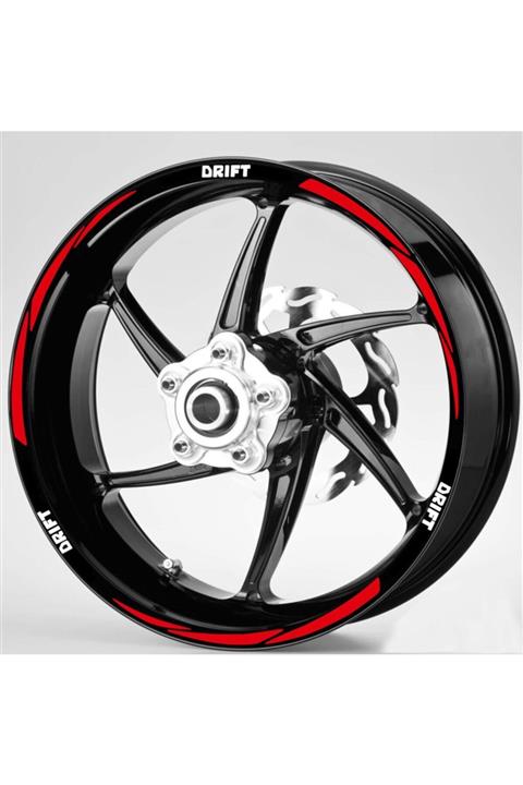 Çınar Extreme Beyaz Drift Yazılı 3 Parçalı Reflektif Kırmızı Mondial Jant Şeridi Sticker