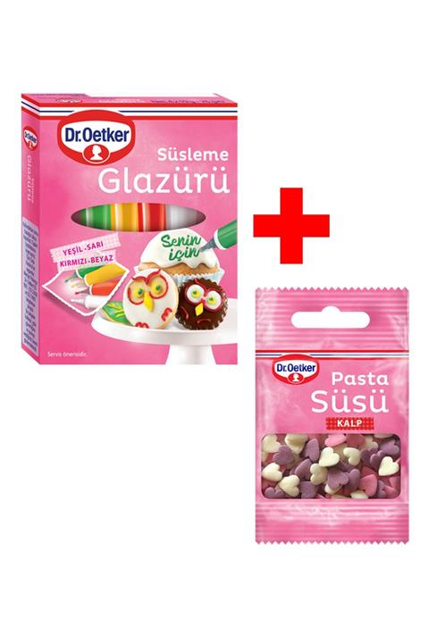 pastalisa Dr.oetker Süsleme Glazürü (4x10g) + Pasta Süsü Kalp (10g)
