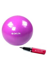 Delta 55 Cm Mor Deluxe Pilates Topu Ve Çift Yönlü Pompa Seti