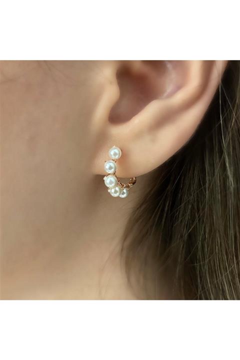 MURATTİ 925 Ayar Incili Halka Küpe