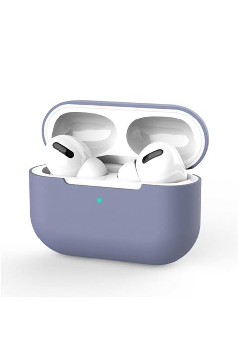 Bilişim Aksesuar Apple Airpods Pro Uyumlu Kılıf Ince Slim Zar Silikon Lavender Gri
