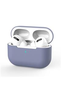 Bilişim Aksesuar Apple Airpods Pro Uyumlu Kılıf Ince Slim Zar Silikon Lavender Gri